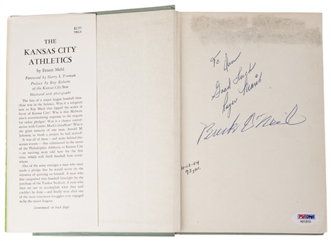 "The Kansas City Athletics" 1st Edition/ 2nd Printing by Ernest Mehl Autographed/Inscribed By Roger Maris and Buck ONeil (PSA/DNA)